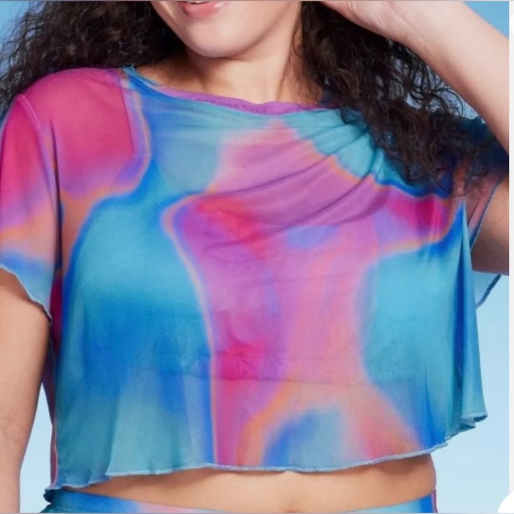 Wild Fable Plus Size Mesh Cover Up
Crop Top, Multicolor Marble